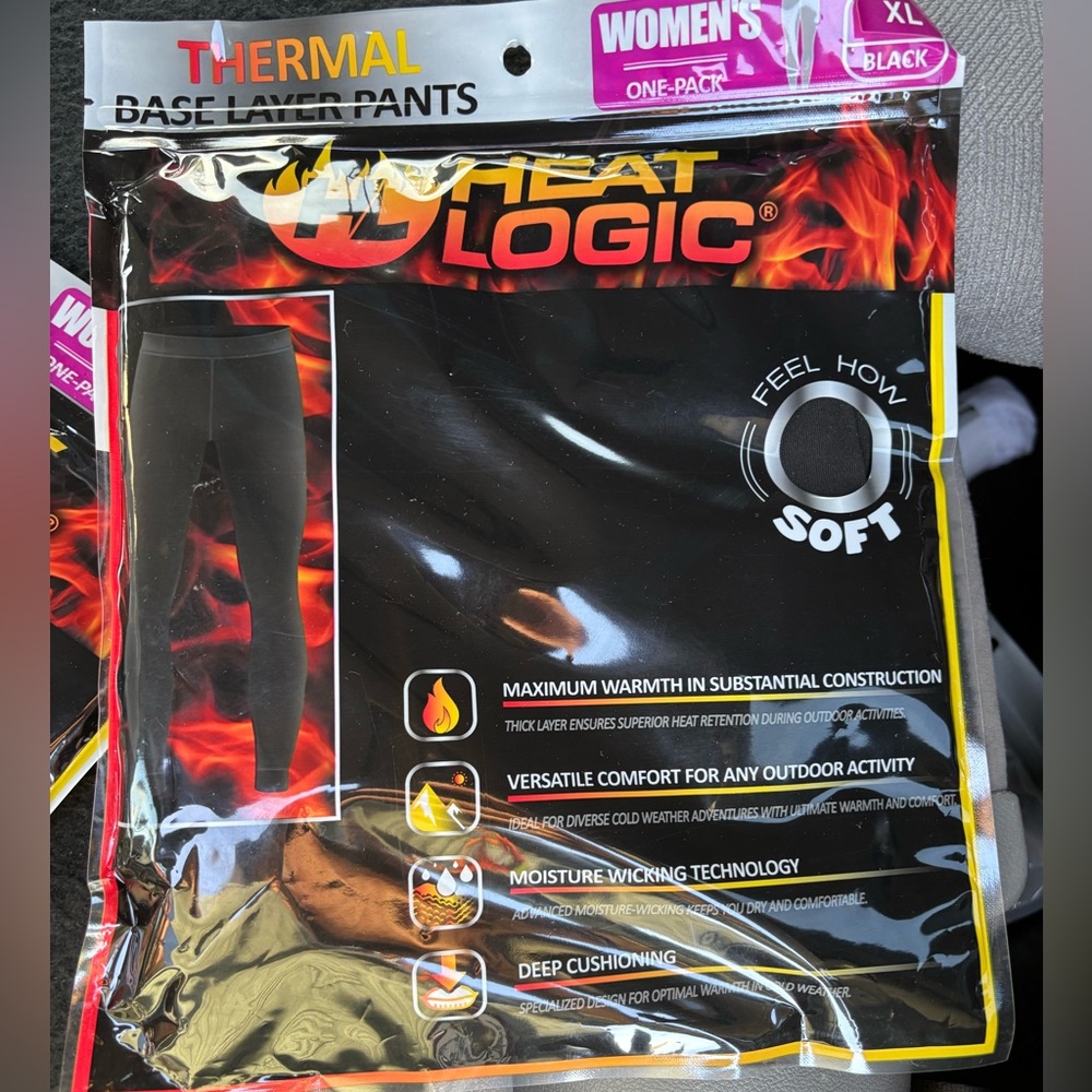 Heat Logic Thermal Base Layer Pant Woman's Size S, M, L, XL Stretch Black